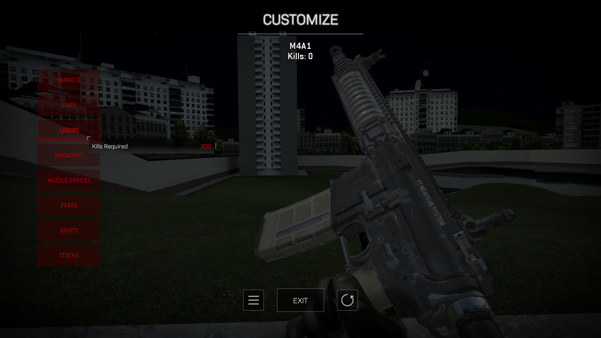 Example of the weapon attachments menu.